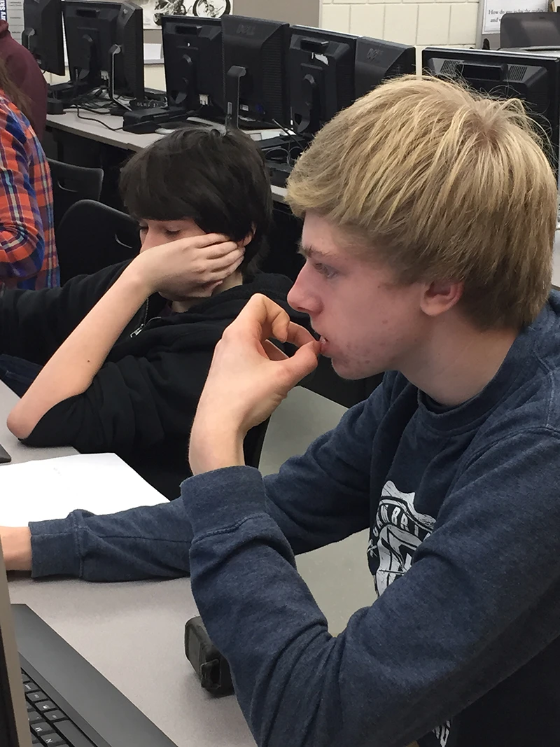 Tom & Burnes workign on CAD
