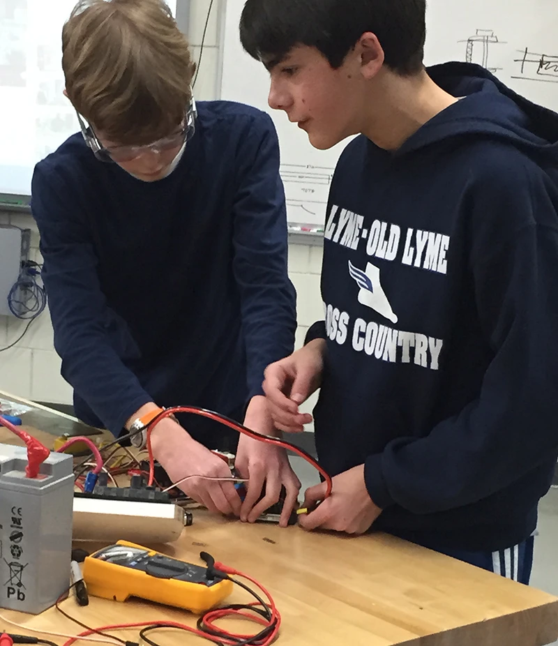 Gabriel & Sam handle some wiring
