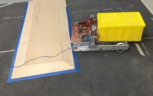 Moving the chassis over the  scoring zone - test drive 1