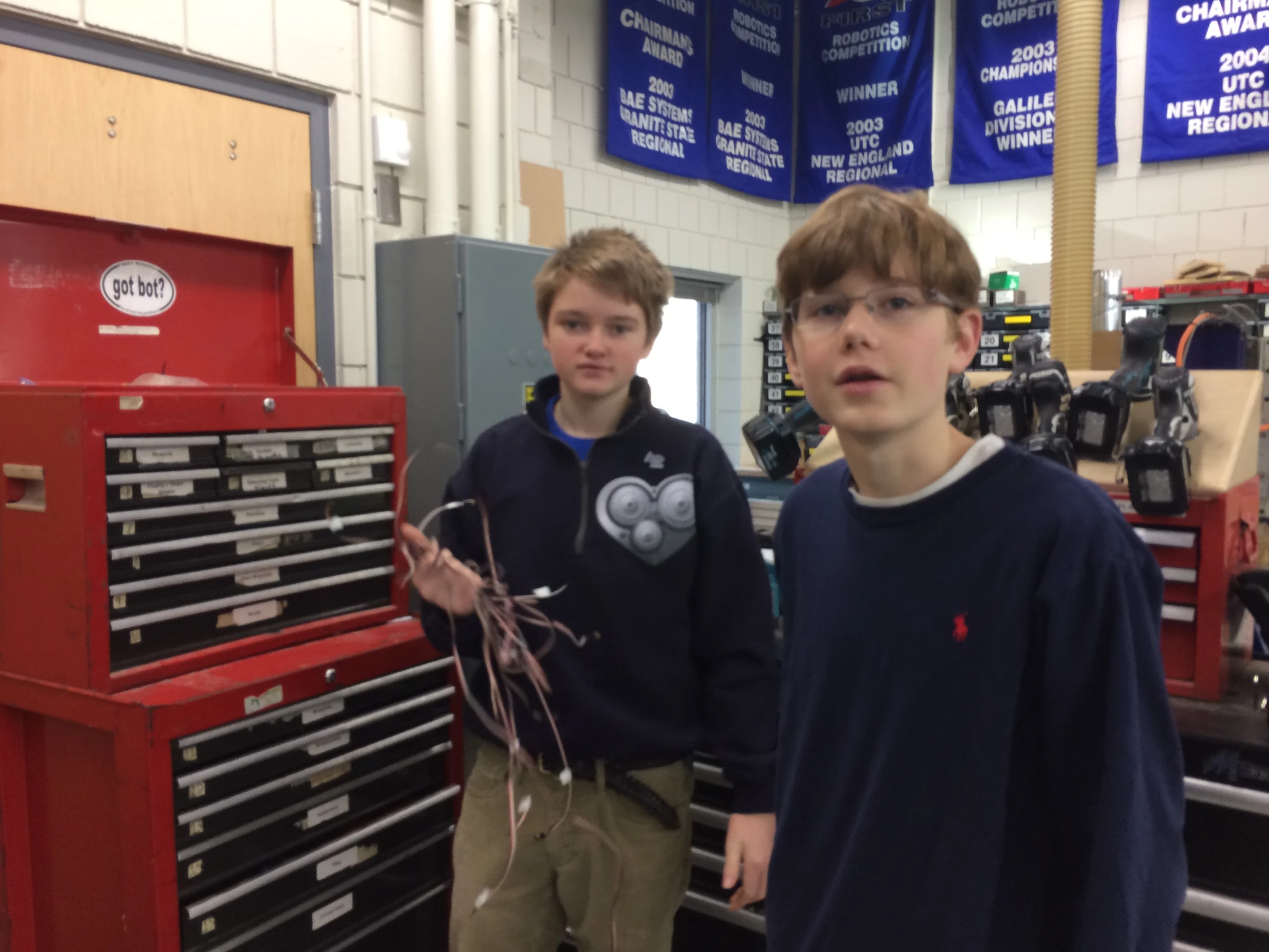Gabrielle and Matt harvesting and testing PWM cable